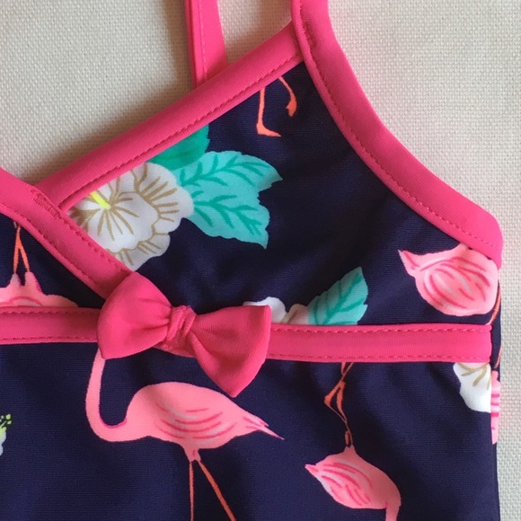 Girls bathing suit size 12 months flamingos floral - Picture 2 of 13